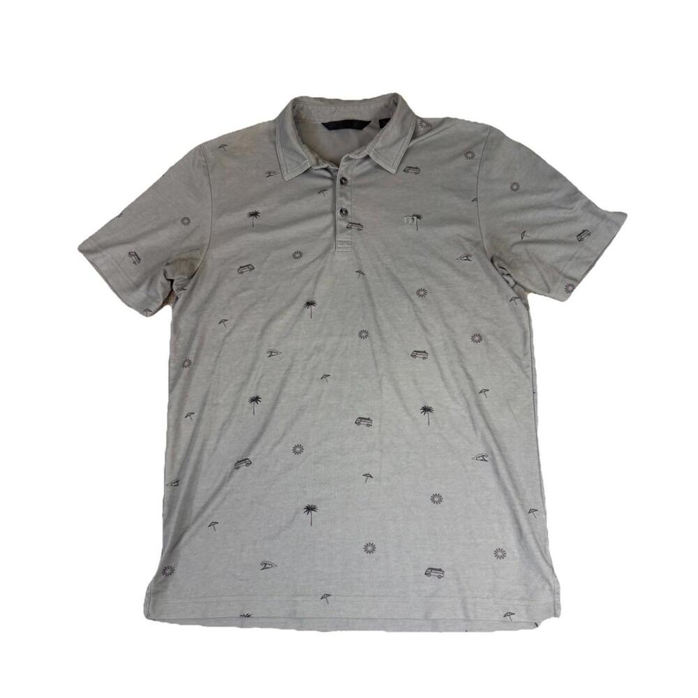 Travis Mathew Drive Down Golf Polo Shirt Gray‎ Graphic Shirt Men’s Size Medium